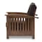 Baxton Studio Charlotte Walnut Wood and Brown Faux Leather 1-Seater Lounge Chair 125-6900 - alternate 4